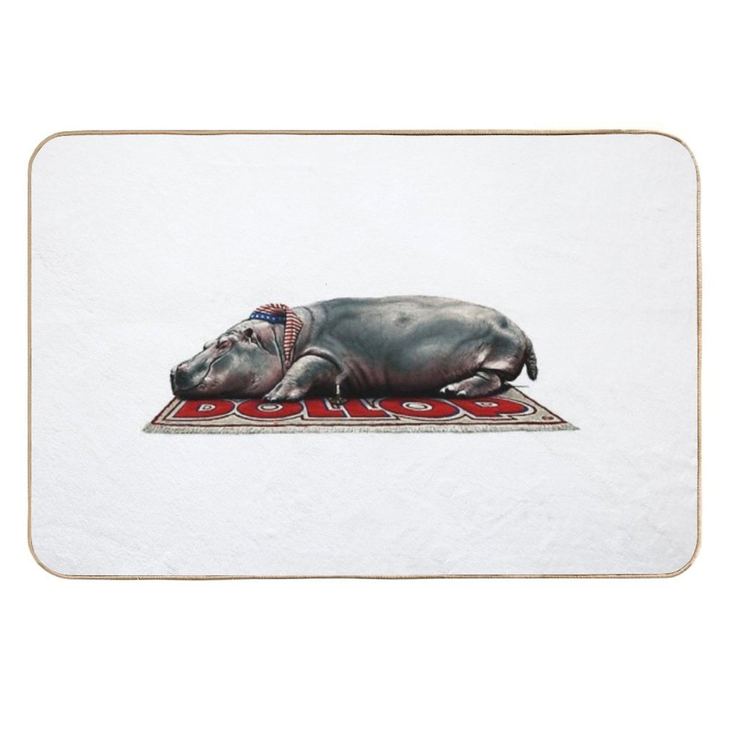 DOLLOP - Sleeping Hippo  Dirt-Trapping Bath Mat