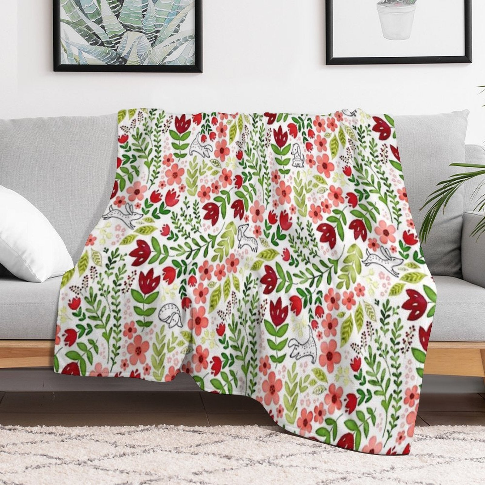 Dog Days White Eco-conscious Throw Blanket