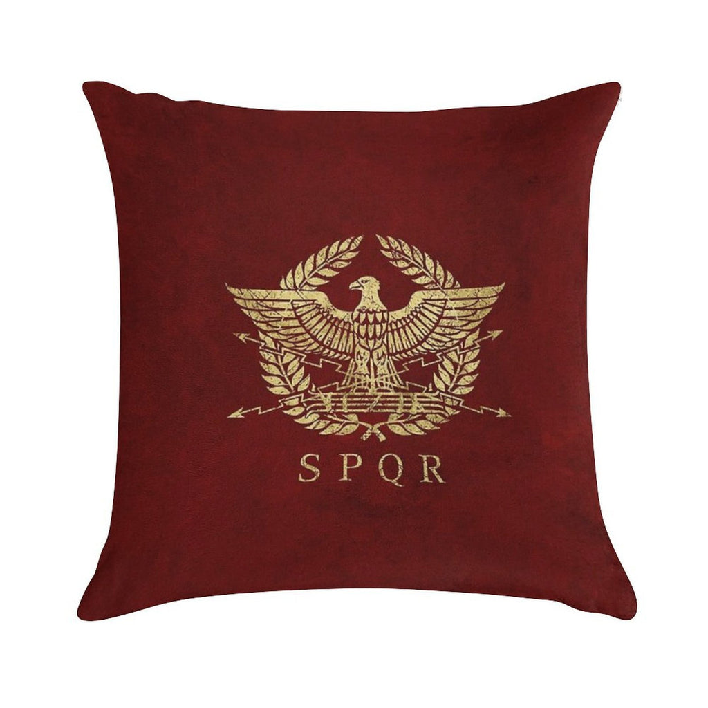 Roman Empire Emblem - Vintage Gold Soft Shrink-Resistant Throw Pillow