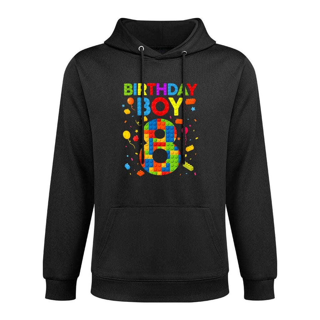 8 Birthday Boy 8 Year Old Building Blocks Easy Care Hoodie