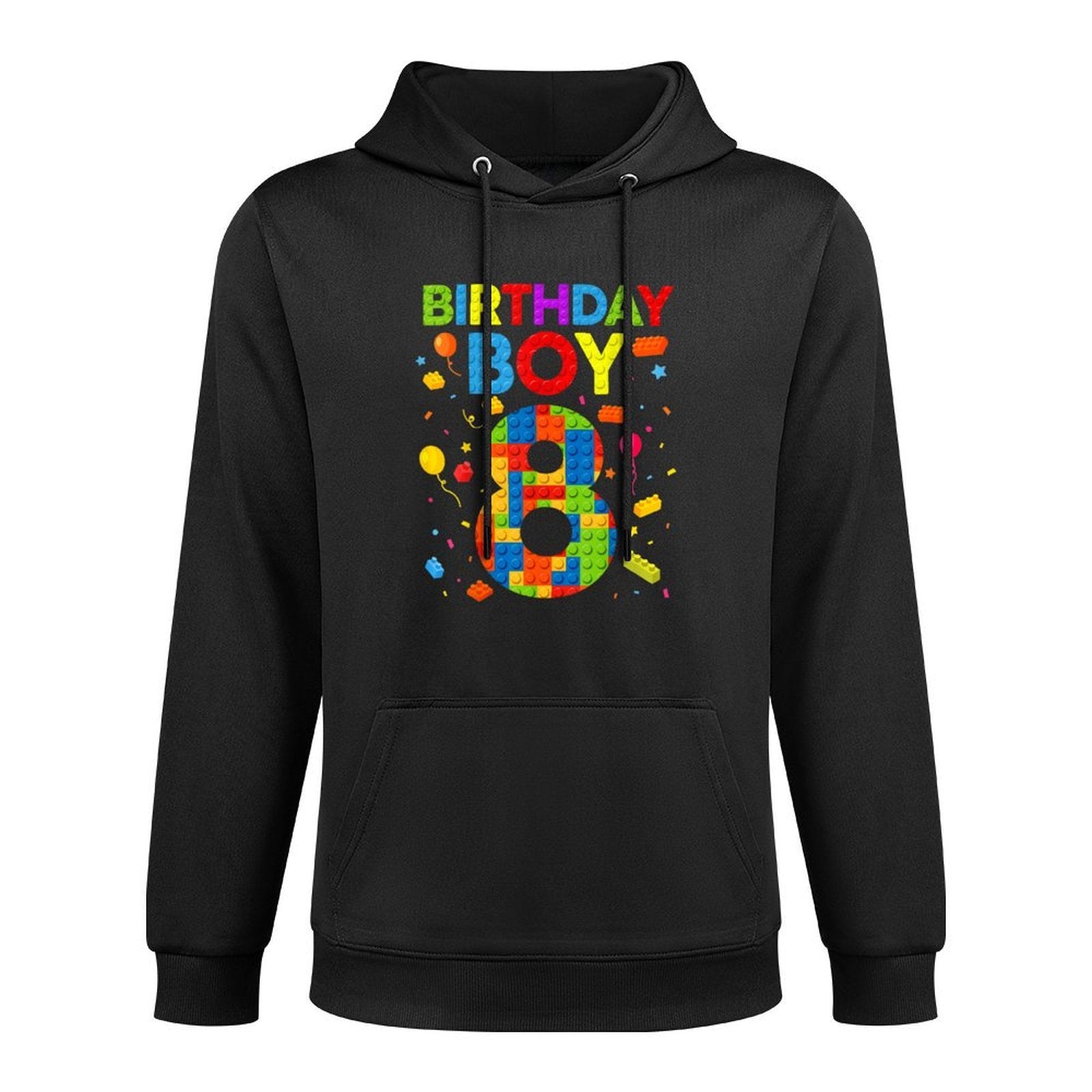 8 Birthday Boy 8 Year Old Building Blocks Easy Care Hoodie
