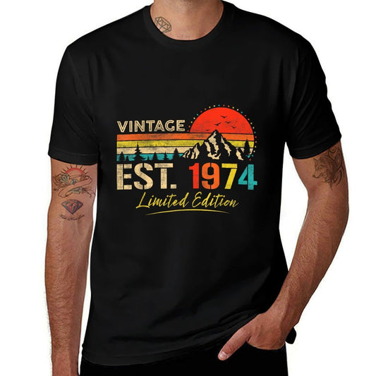 Vintage Est 1974 Limited Edition 50th Birthday 50 Years Old  Relaxed-fit T-Shirt