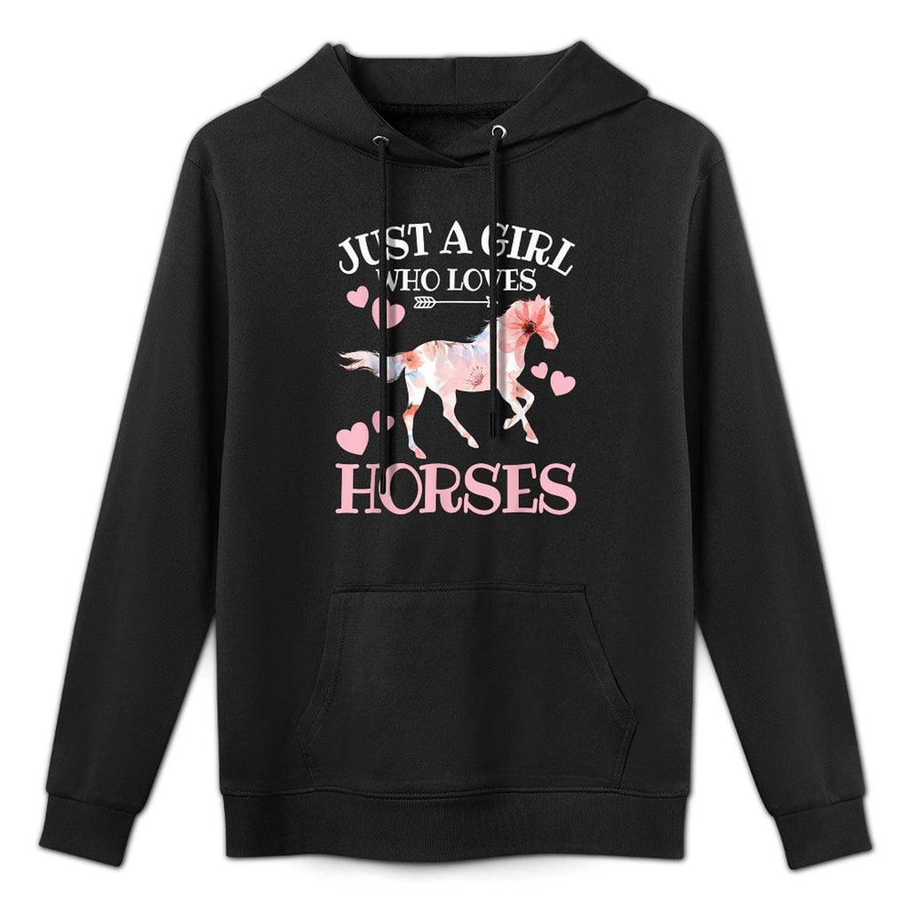 Just A Girl Who Loves Horsesn Girls Horse Lover Casual Wear Hoodie