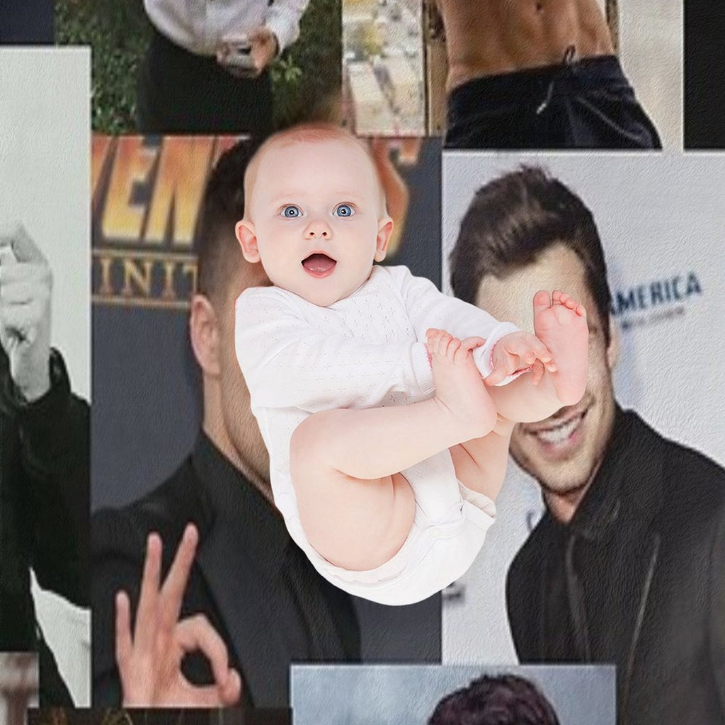 Sebastian Stan Pic Collage Lightweight Throw Blanket