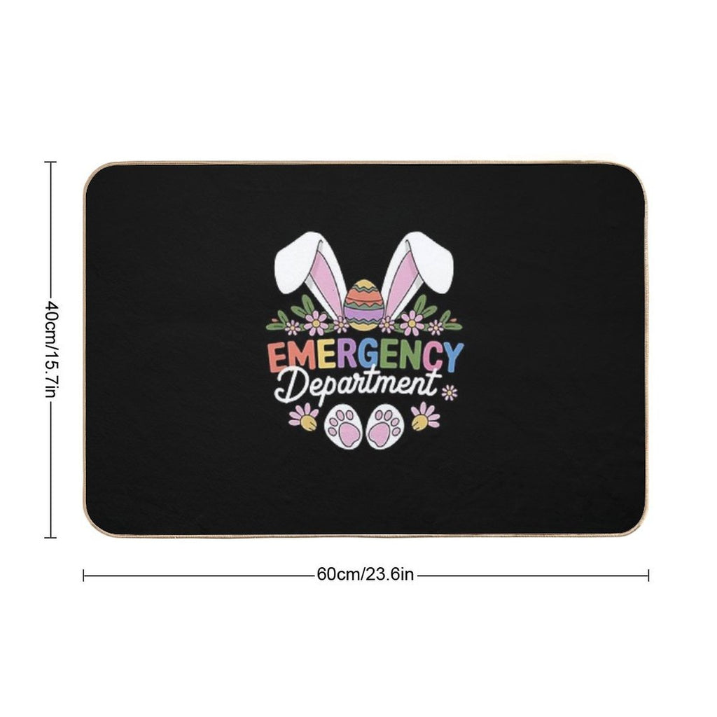 Emergency Department Easter Bunny  Stain-Proof Bath Mat