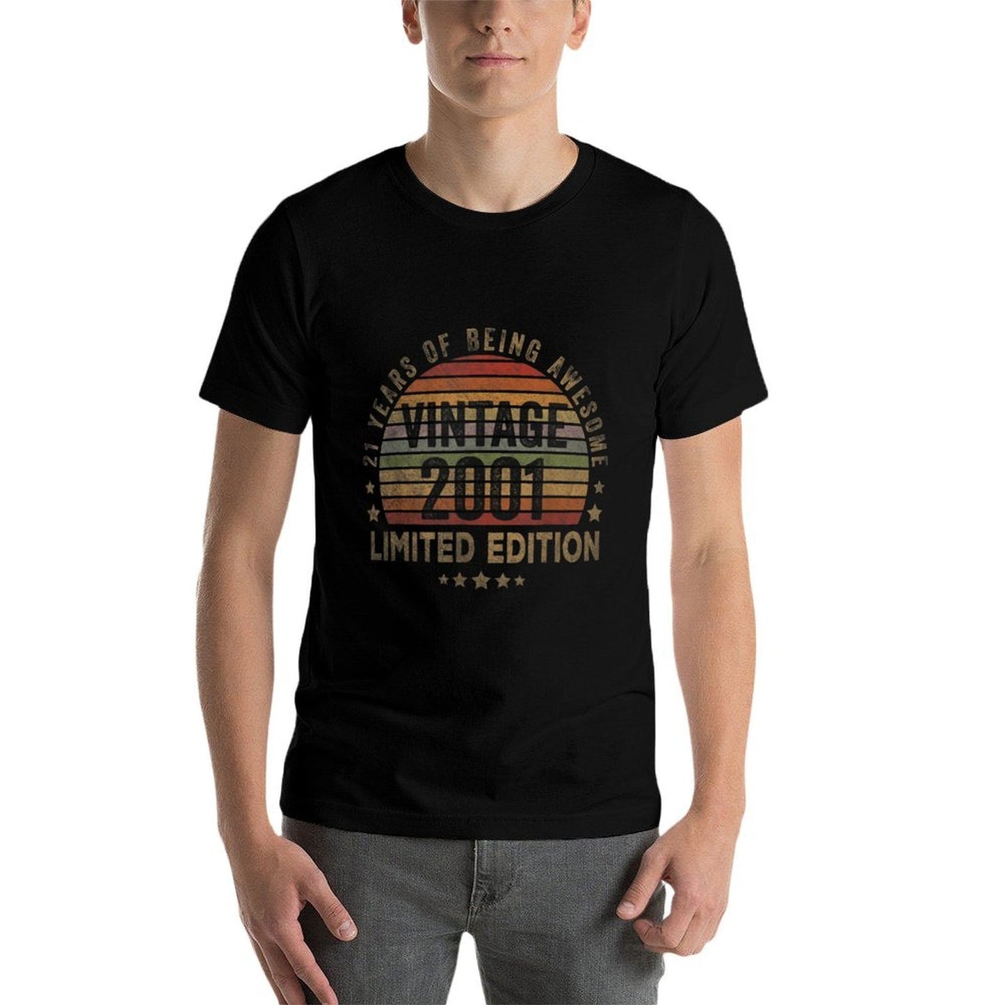 21 Year Old Gifts Vintage 2001 Limited Edition 21st Birthday  Easy-care T-Shirt