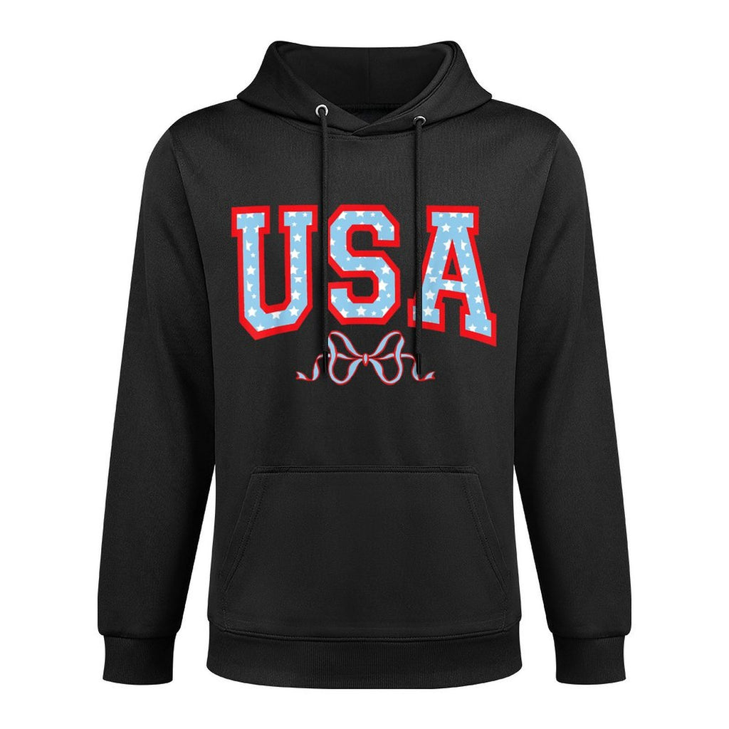 USA 1776 American Patriotic America 4th Of July Coquette Bow Pilling-Resistant Hoodie