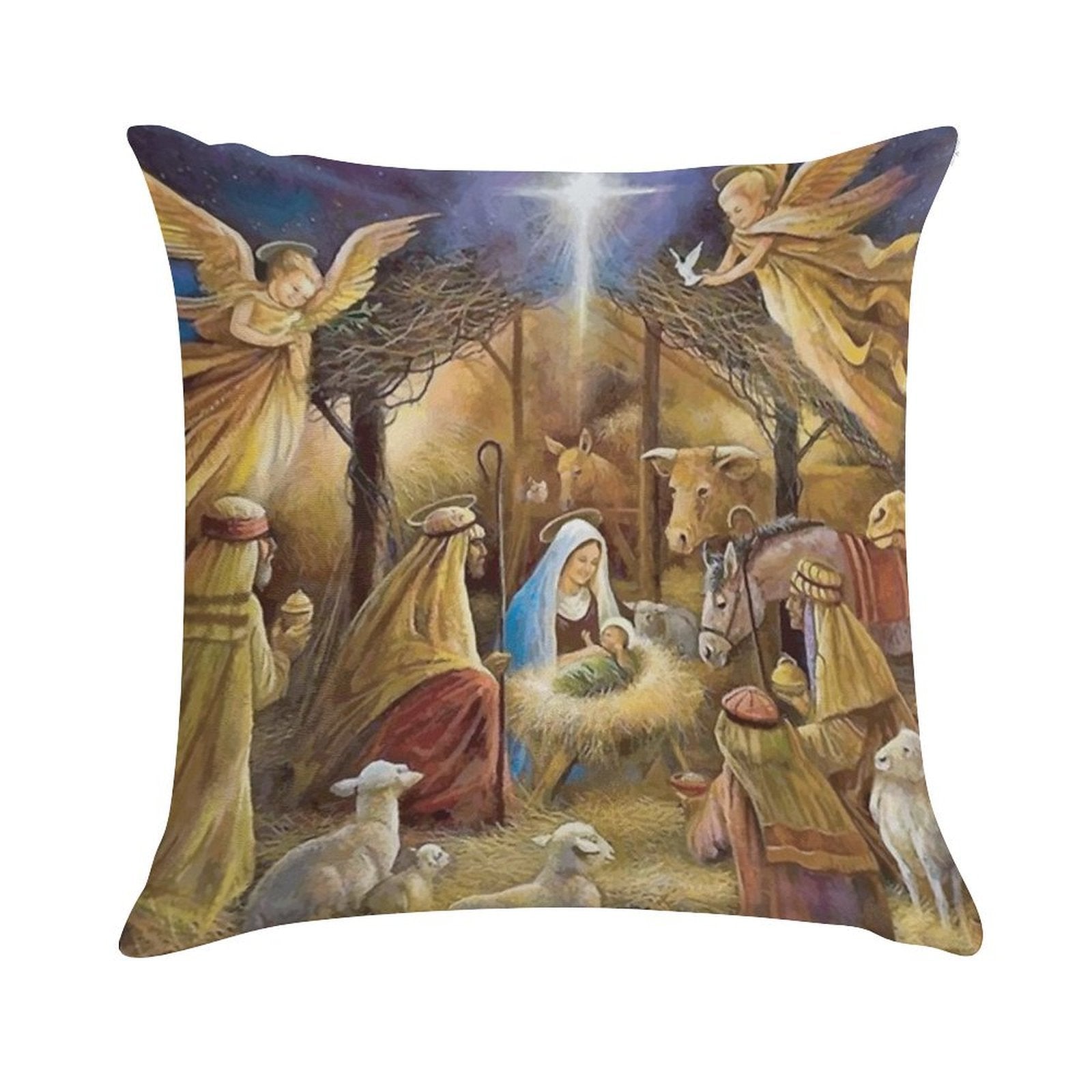 Christian Christmas Nativity Soft Multiple Sizes Throw Pillow