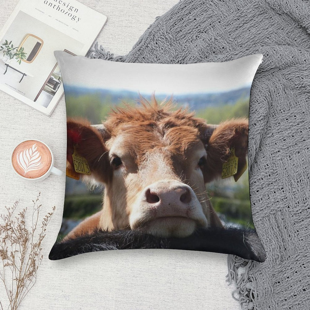 Chin Up, Cow Soft High-Density Material Throw Pillow