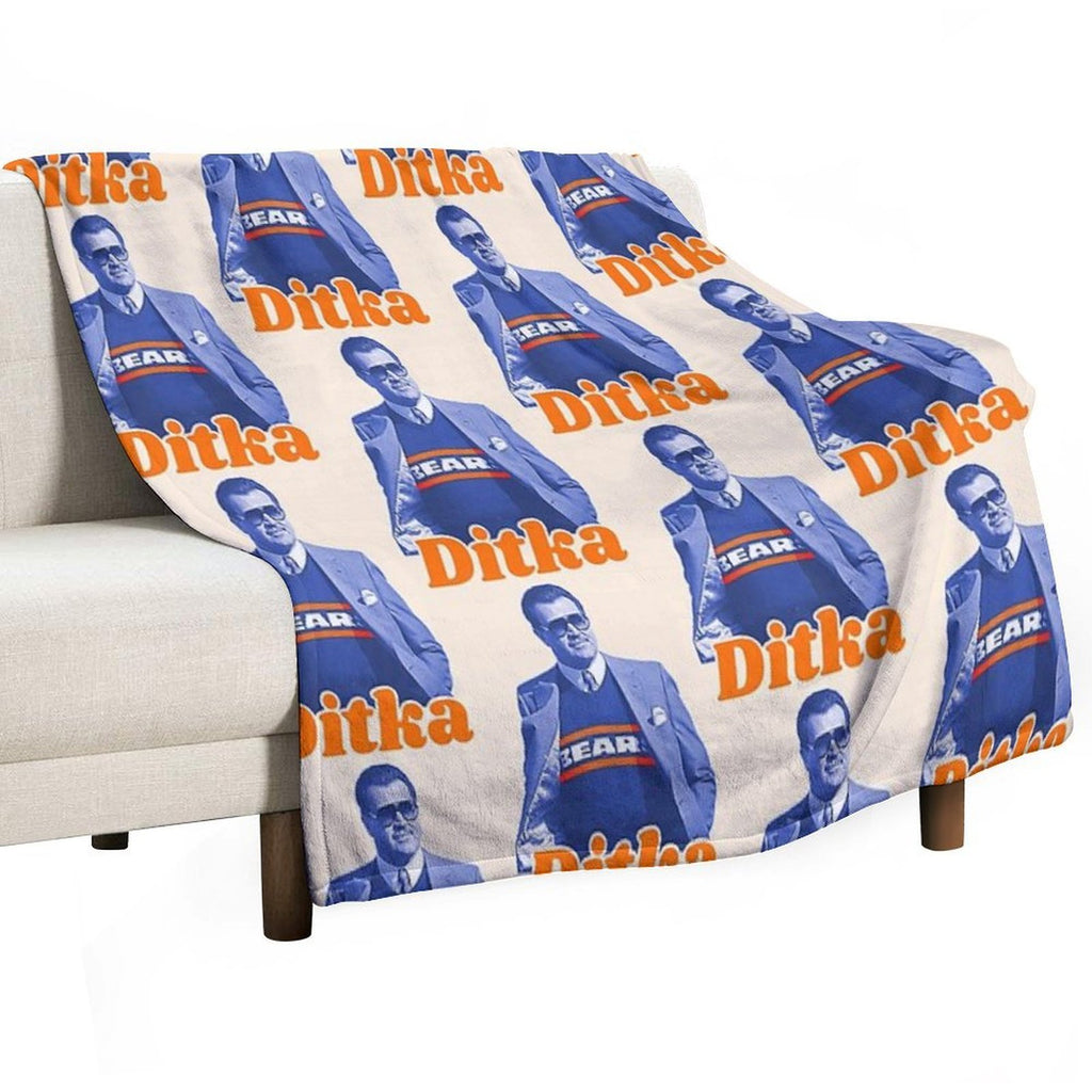 Retro Mike Ditka ))(( Bears Sideline Cool Travel-friendly Throw Blanket