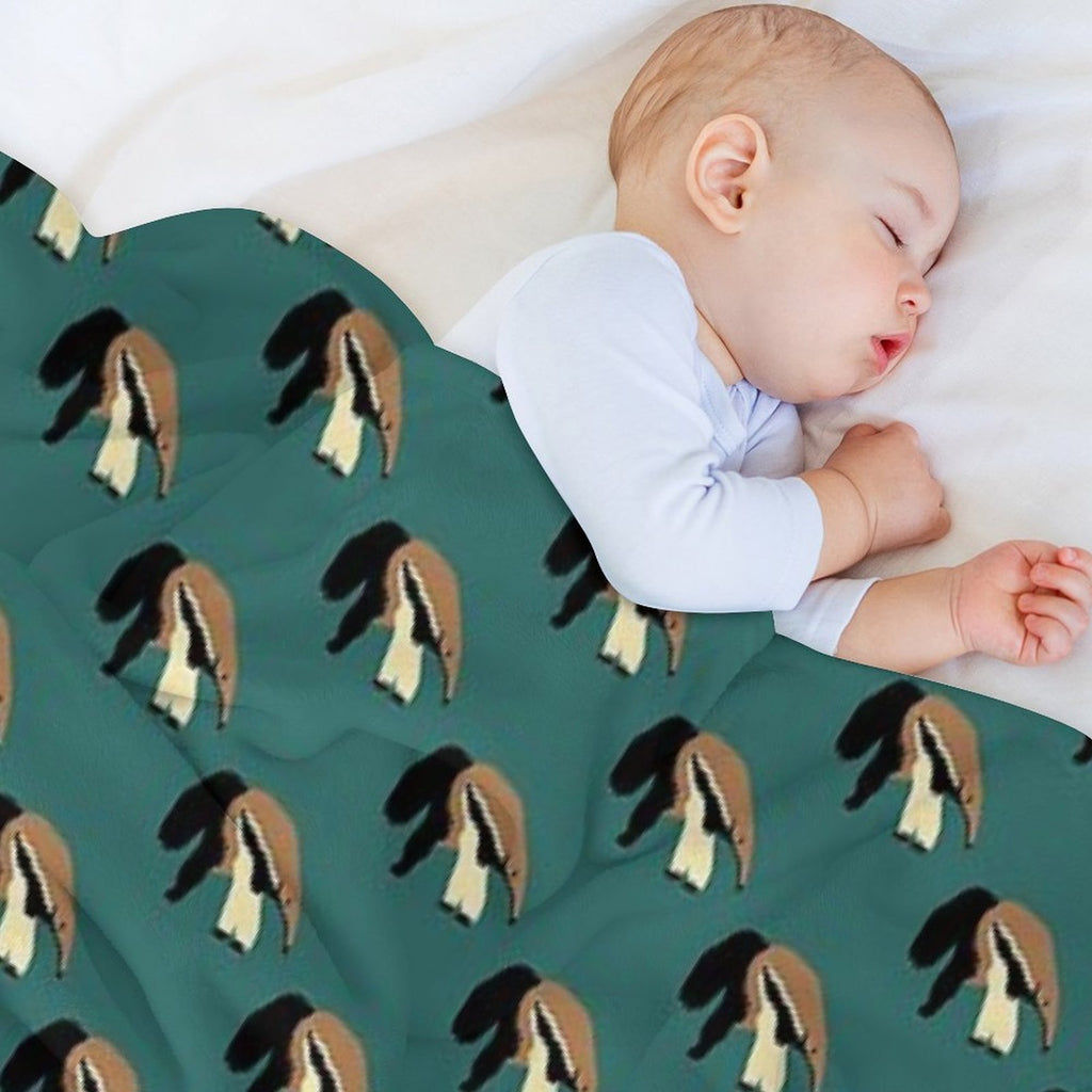 Anteater on Teal Eco-conscious Throw Blanket