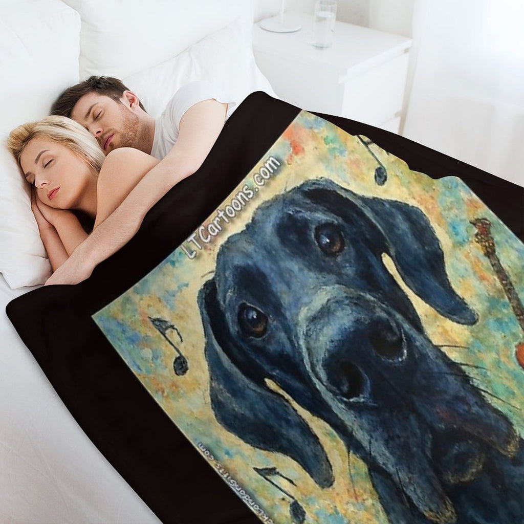 Zep's Inspiration For Black Dog Travel-friendly Throw Blanket