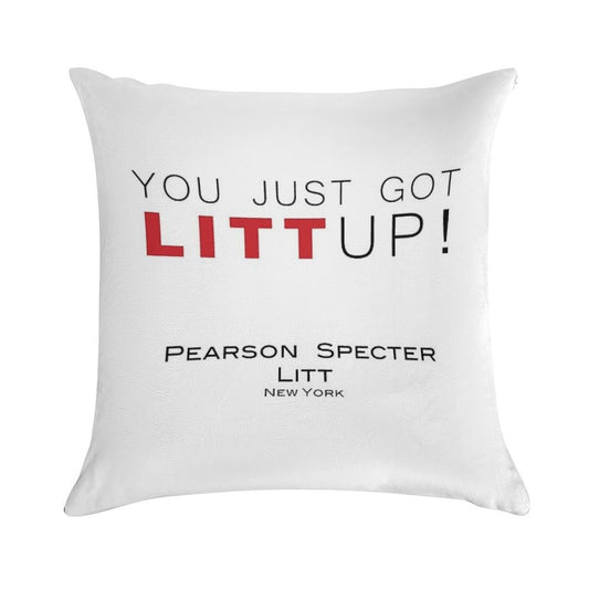 Suits 'LITT UP!' Design Including Firm Logo Soft Fade-Resistant Throw Pillow