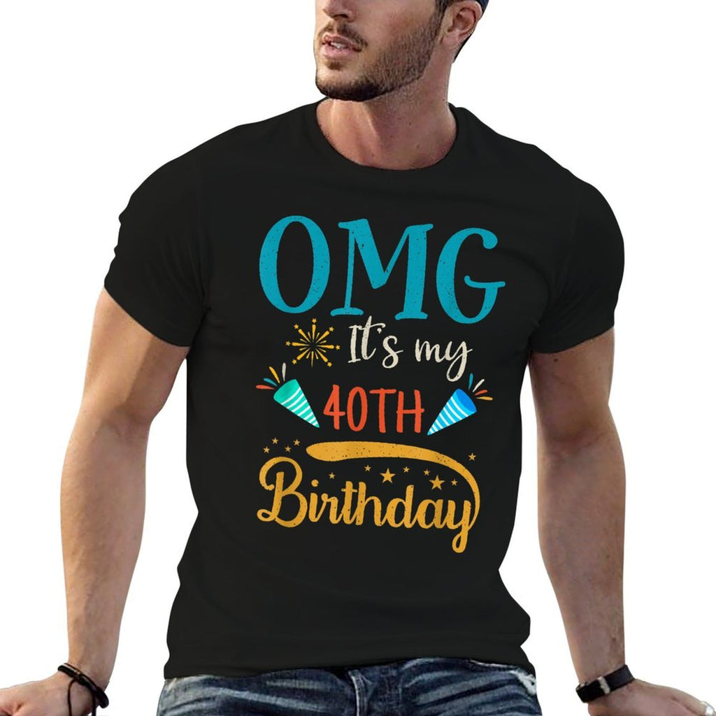 Retro 40 Years Old Women Men OMG! It's My 40th Birthday  Durable T-Shirt