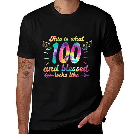 This Is What 100 And Blessed Looks Like 100th Birthday  Slim-fit Cut T-Shirt