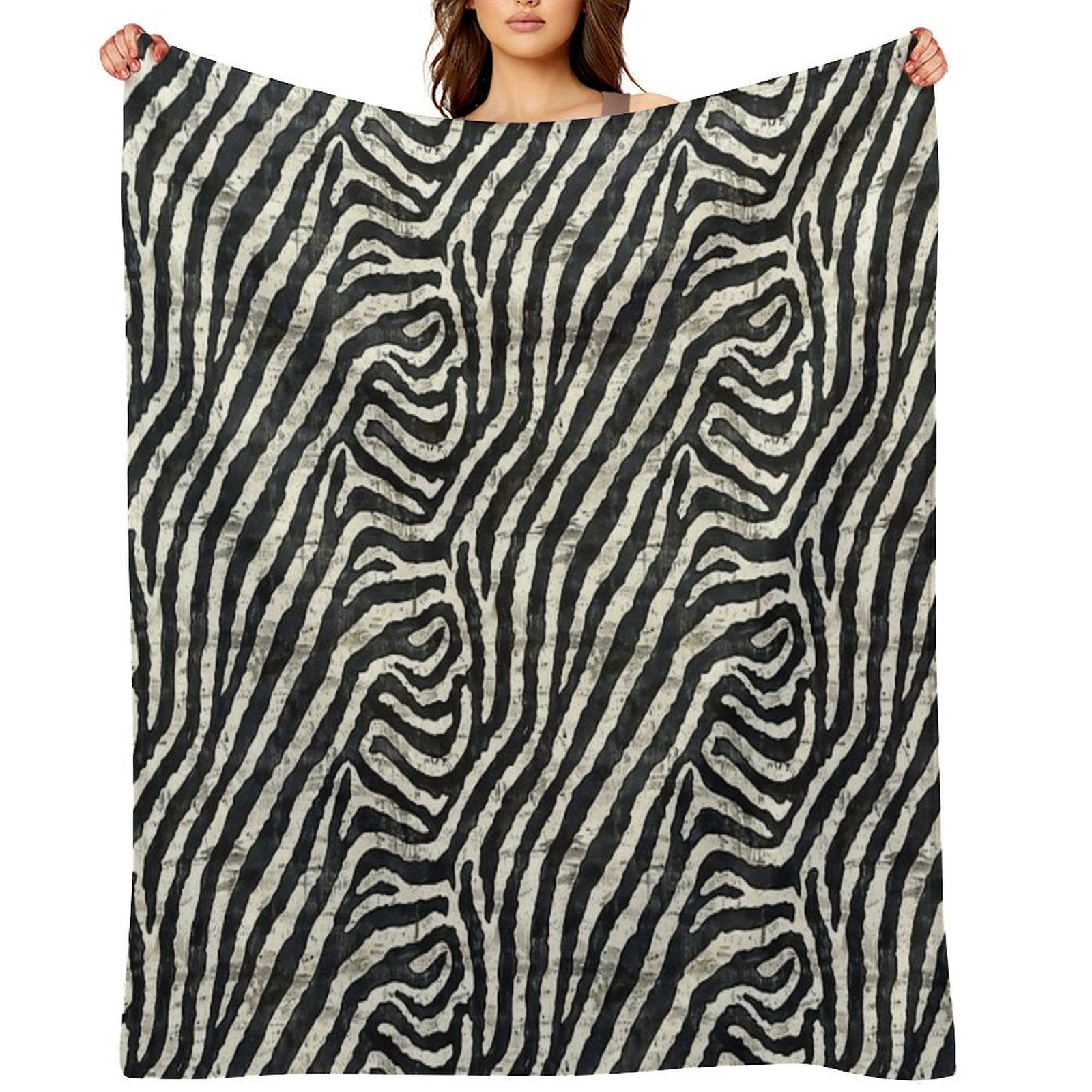 Bold Black And White Animal Stripes Anti-pilling Throw Blanket