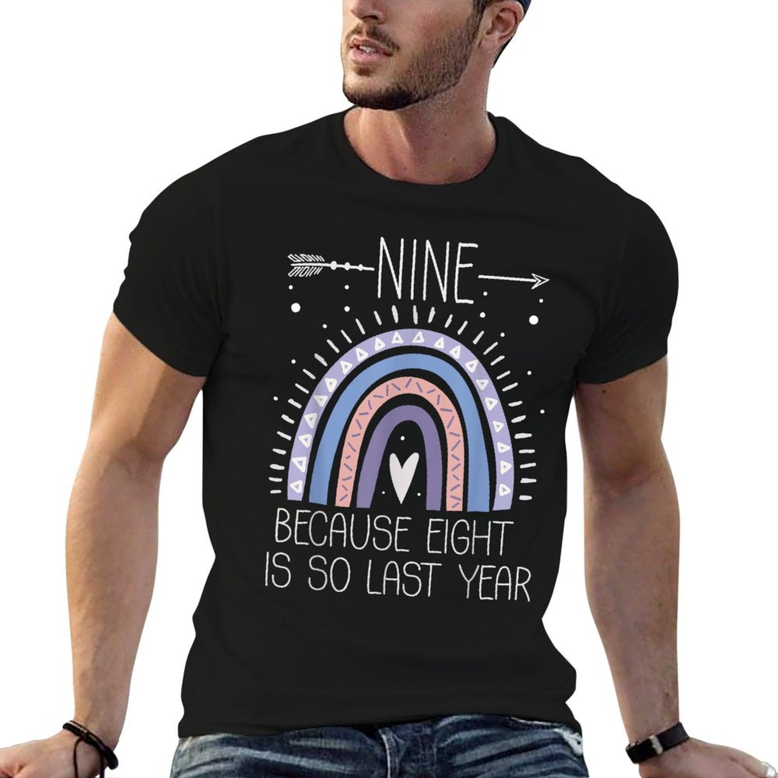 Nine Because Eight Is So Last Year 9 Years Old 9th Birthday  Soft T-Shirt