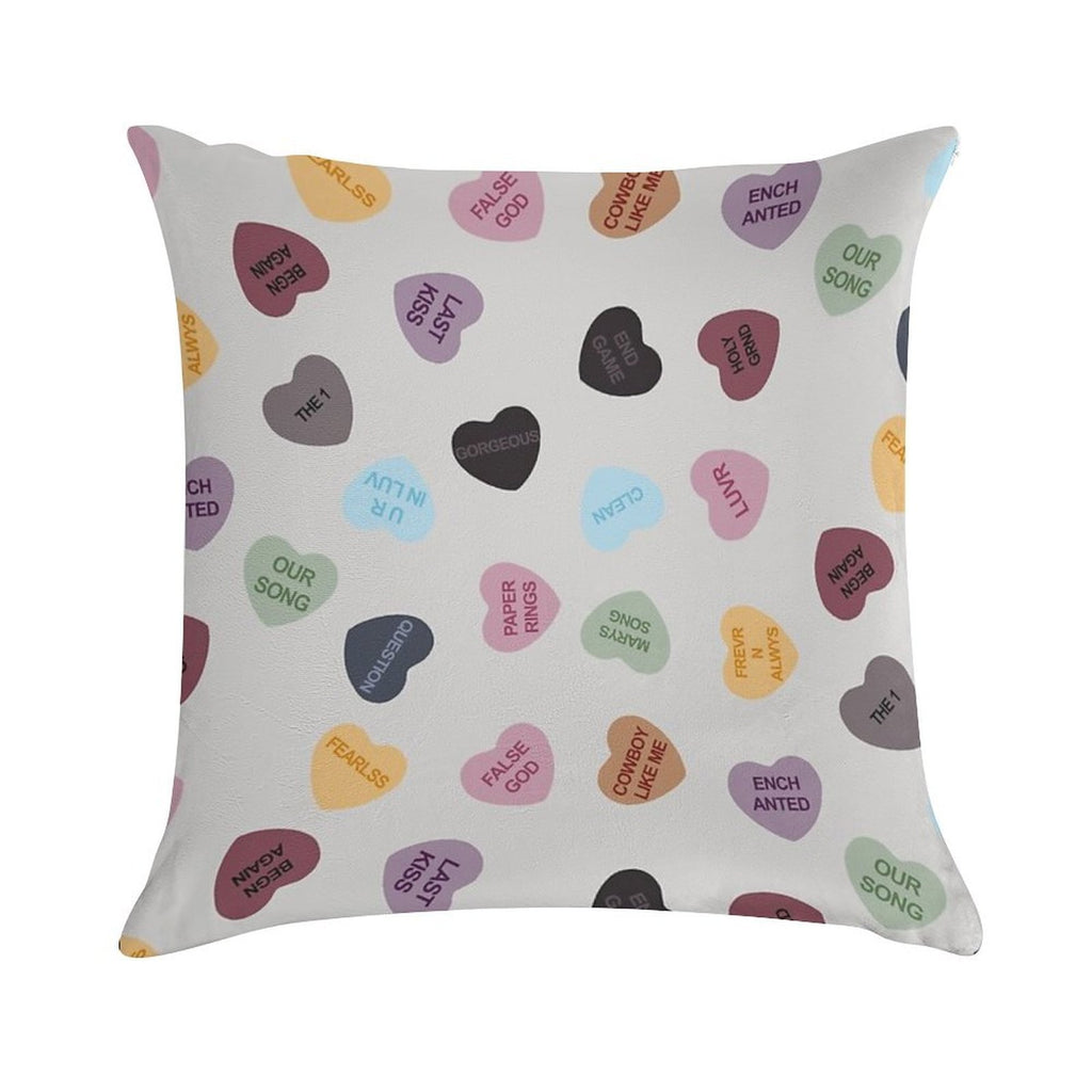 Eras Candy Hearts  Home Decor Merch Fandom Small Support  HECKINFAROUT Soft Multiple Sizes Throw Pillow