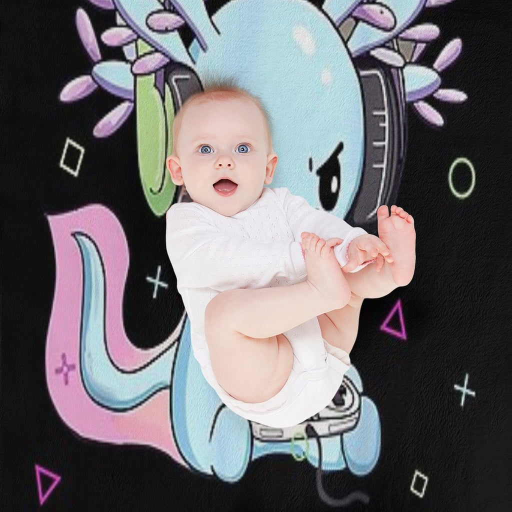 Gamesolotl Axolotl Video Gamer Kawaii Pastel Goth Anime Shrink-resistant Throw Blanket
