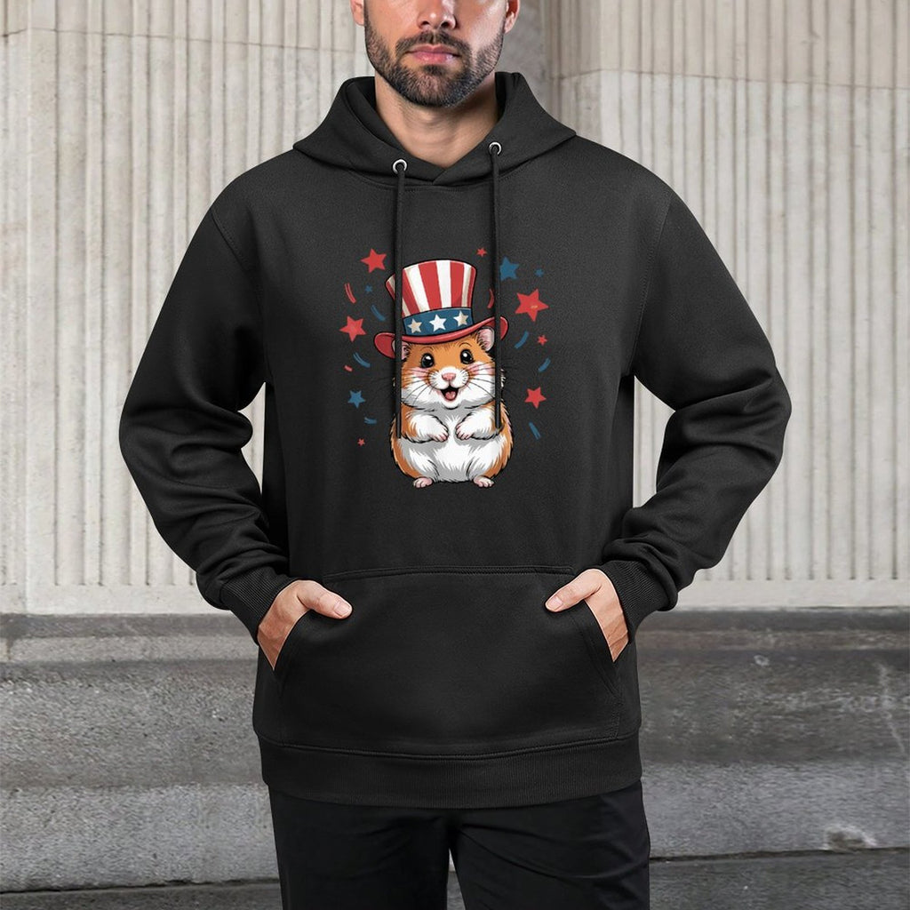 Patriotic Hamster Animals Lovers Independence 4th of July Shape Retention Hoodie