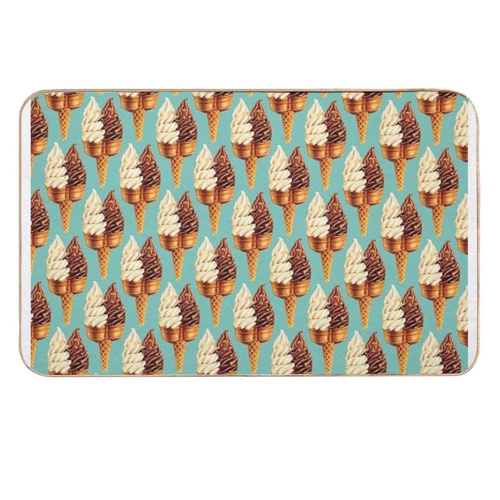 Twin Cone Pattern - Teal  Anti-Trip Bath Mat