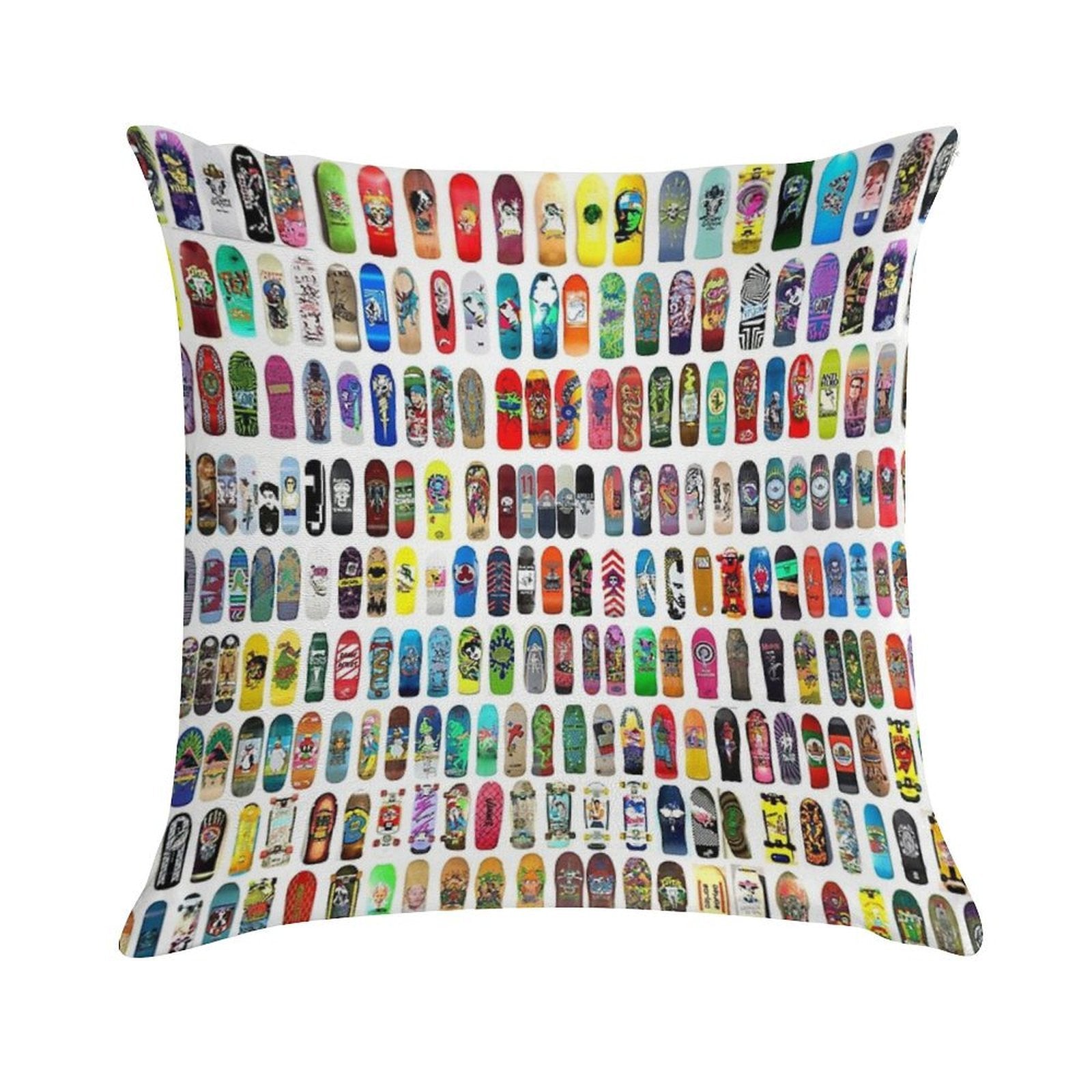Vintage Skateboard Print Soft Gift Ready Throw Pillow