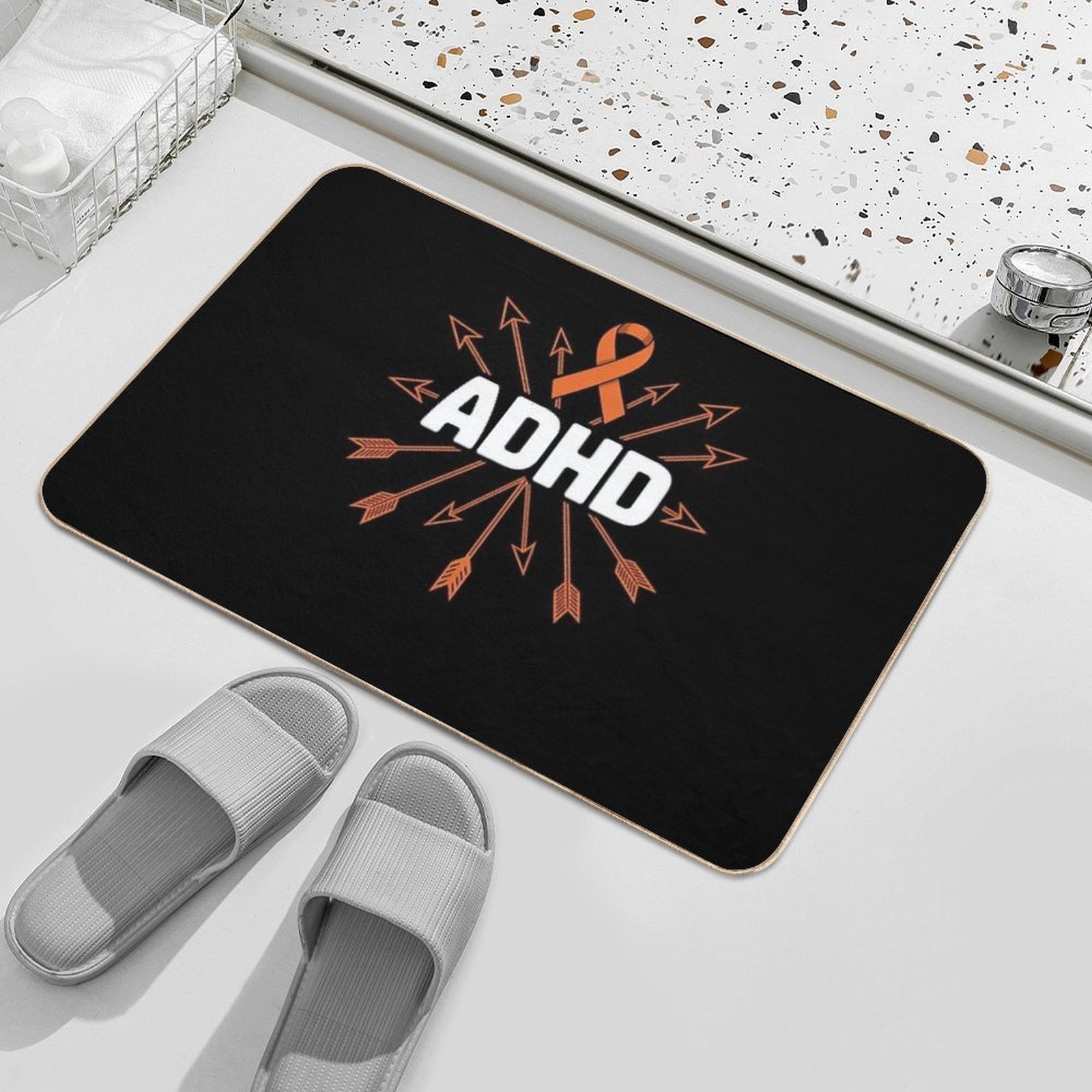 ADHD Awareness Illness Attention Deficit Warrior Survivor  Stain-Proof Bath Mat