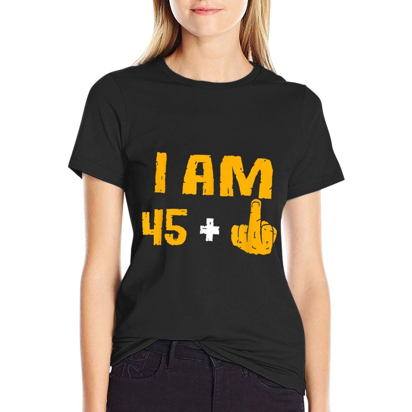 I Am 45 Plus 1 Middle Finger 46th Birthday Gift 46 Years Old  Soft T-Shirt