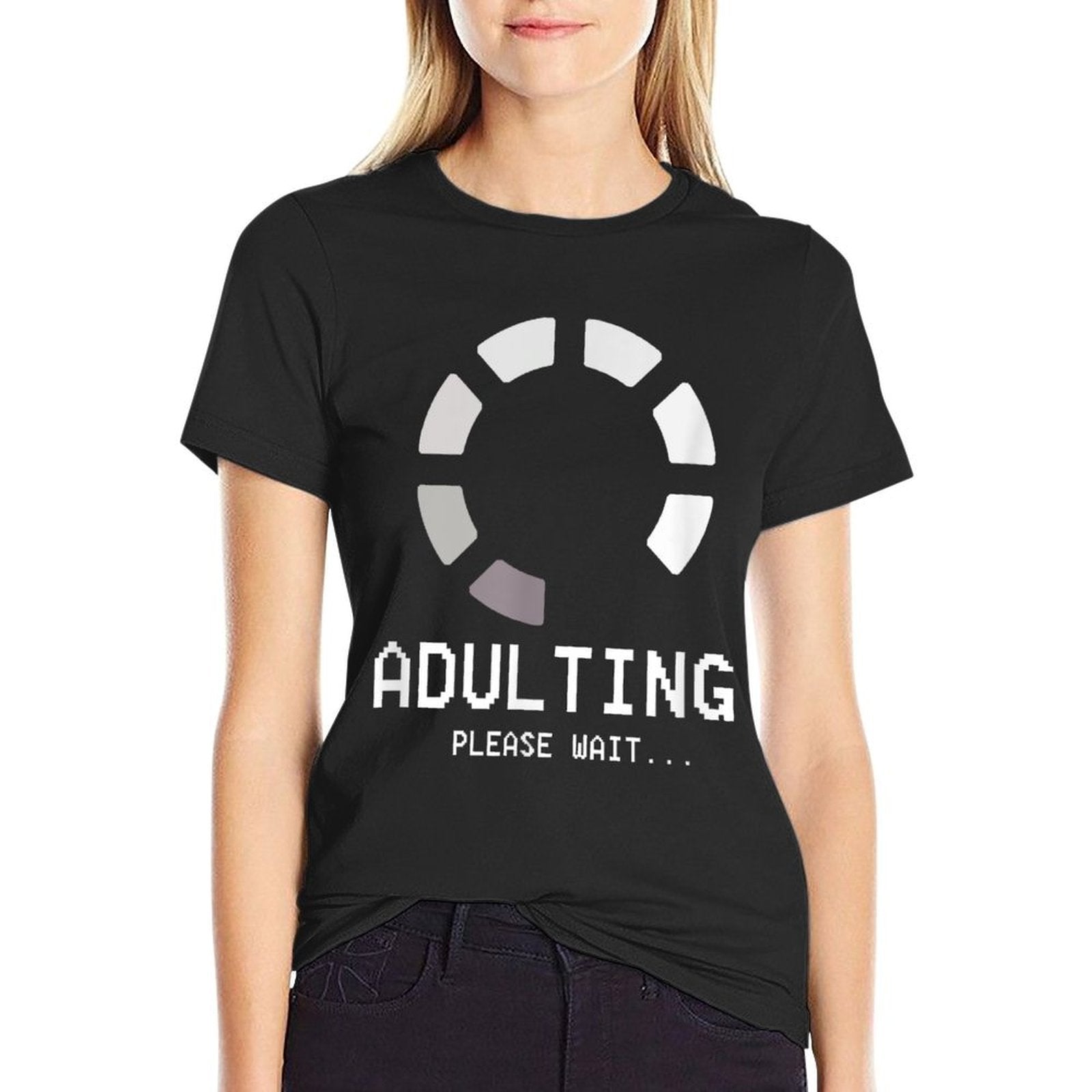 Adulting Please Wait Funny Loading Happy 18th Birthday  Slim-fit Cut T-Shirt