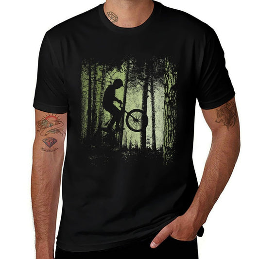 Womens Twilight Forest Trail Cyclist BMX Dirtbike Offroad Wheelie  Breathable T-Shirt