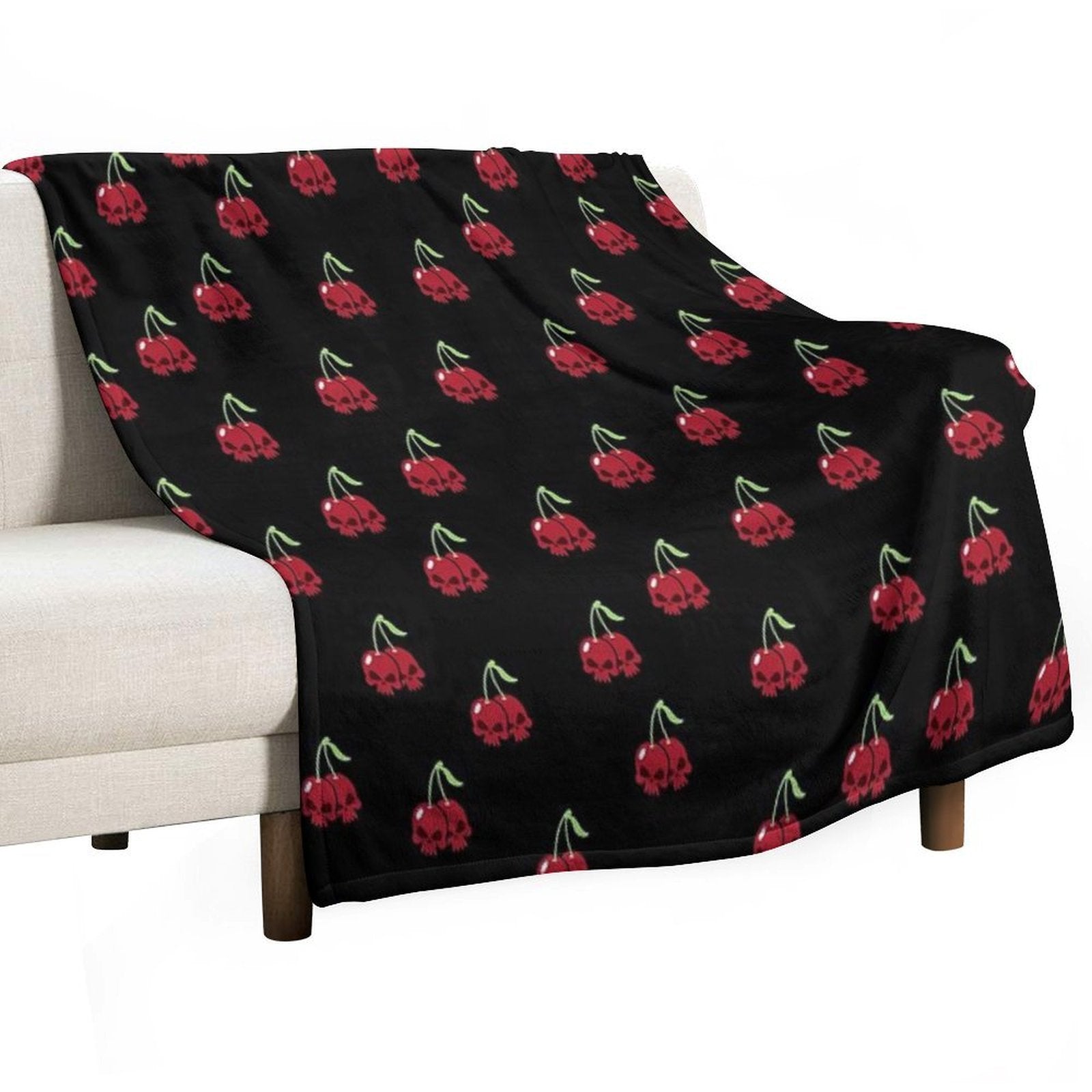 Cherry Skulls Shrink-resistant Throw Blanket