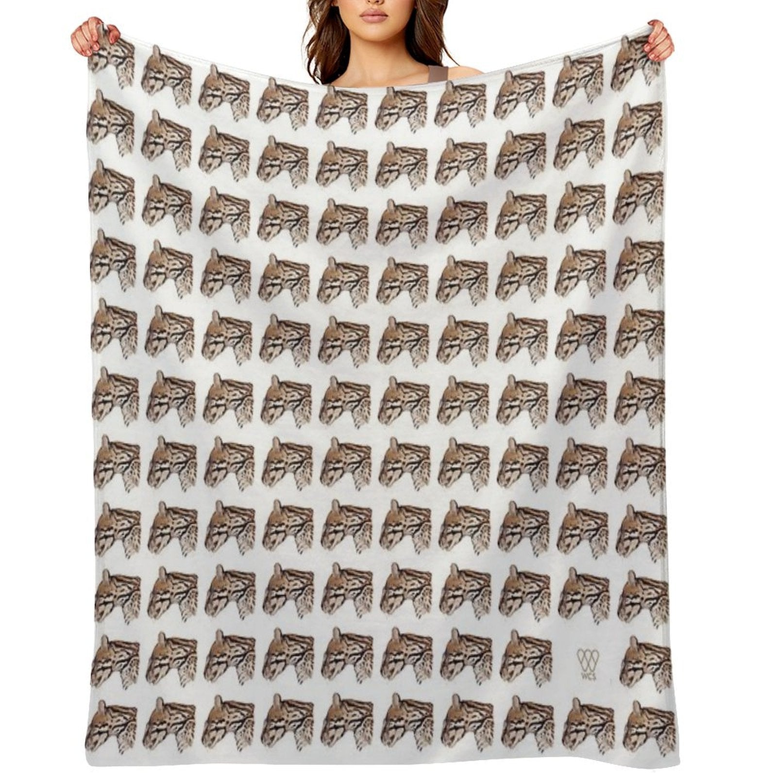 Margay Cat Plush Throw Blanket