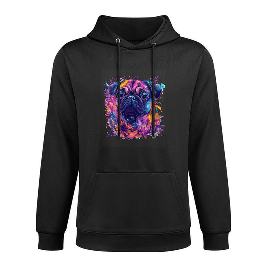 Womens Cute Pug Owner Pug Lover Colorful Portrait Dog Pug Easy Care Hoodie