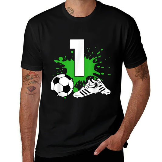 1 Year Old Birthday Boy Soccer Football Player 1st B-Day Age  Affordable Price T-Shirt