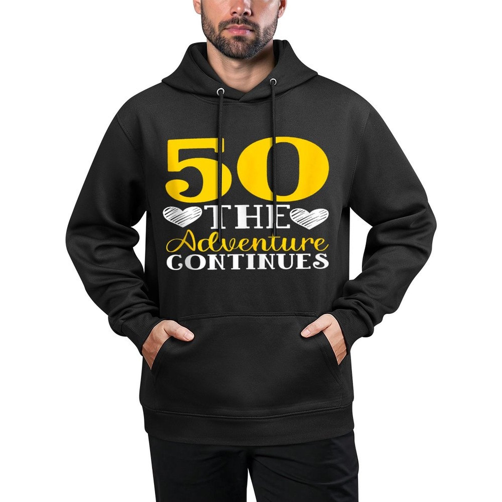 Fifty The Adventure Continue 50th Birthday Party Celebration Shape Retention Hoodie