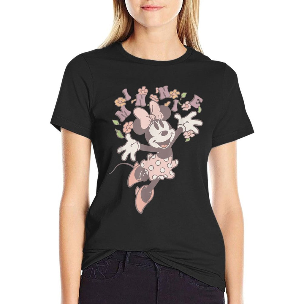 Disney Minnie Mouse Classic Minnie With Flowers  Graphic-printed T-Shirt