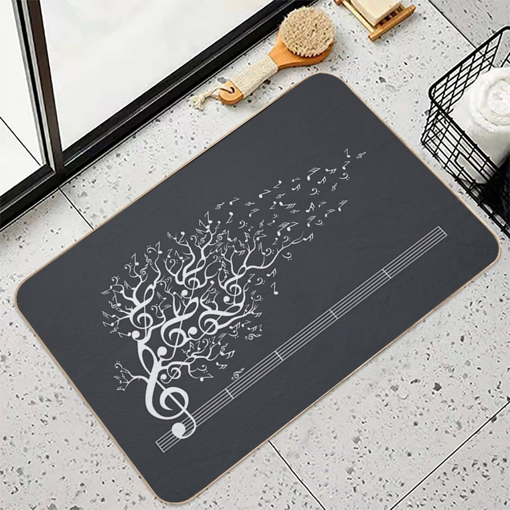 The Sound of Nature In Motion - White  Stain-Proof Bath Mat