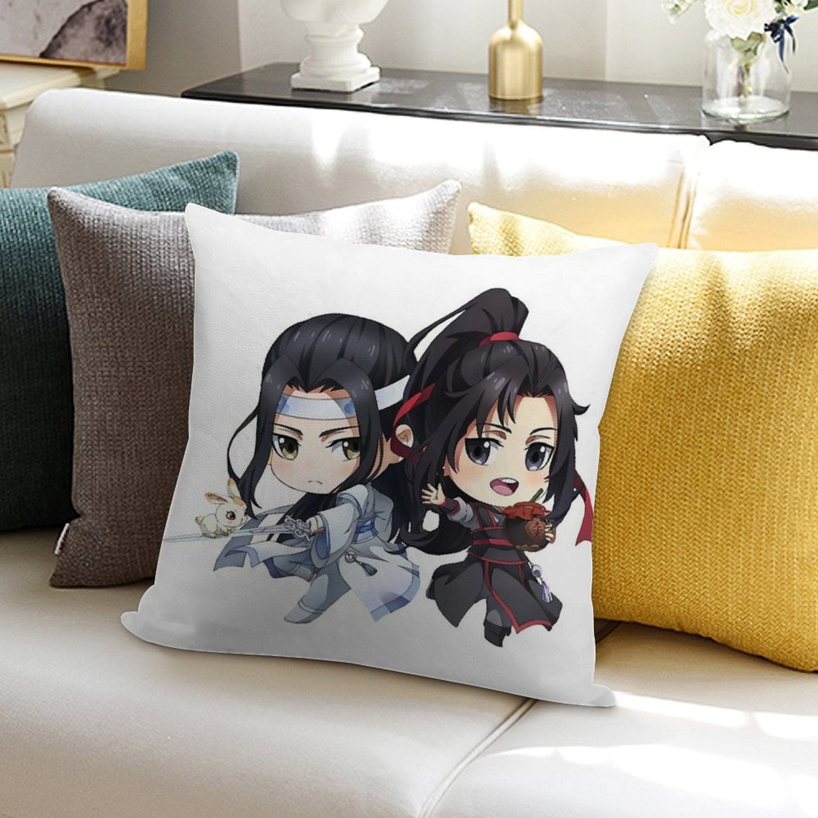 Mo Dao Zu Shi Q Couple Chibi Soft Home Decor Throw Pillow