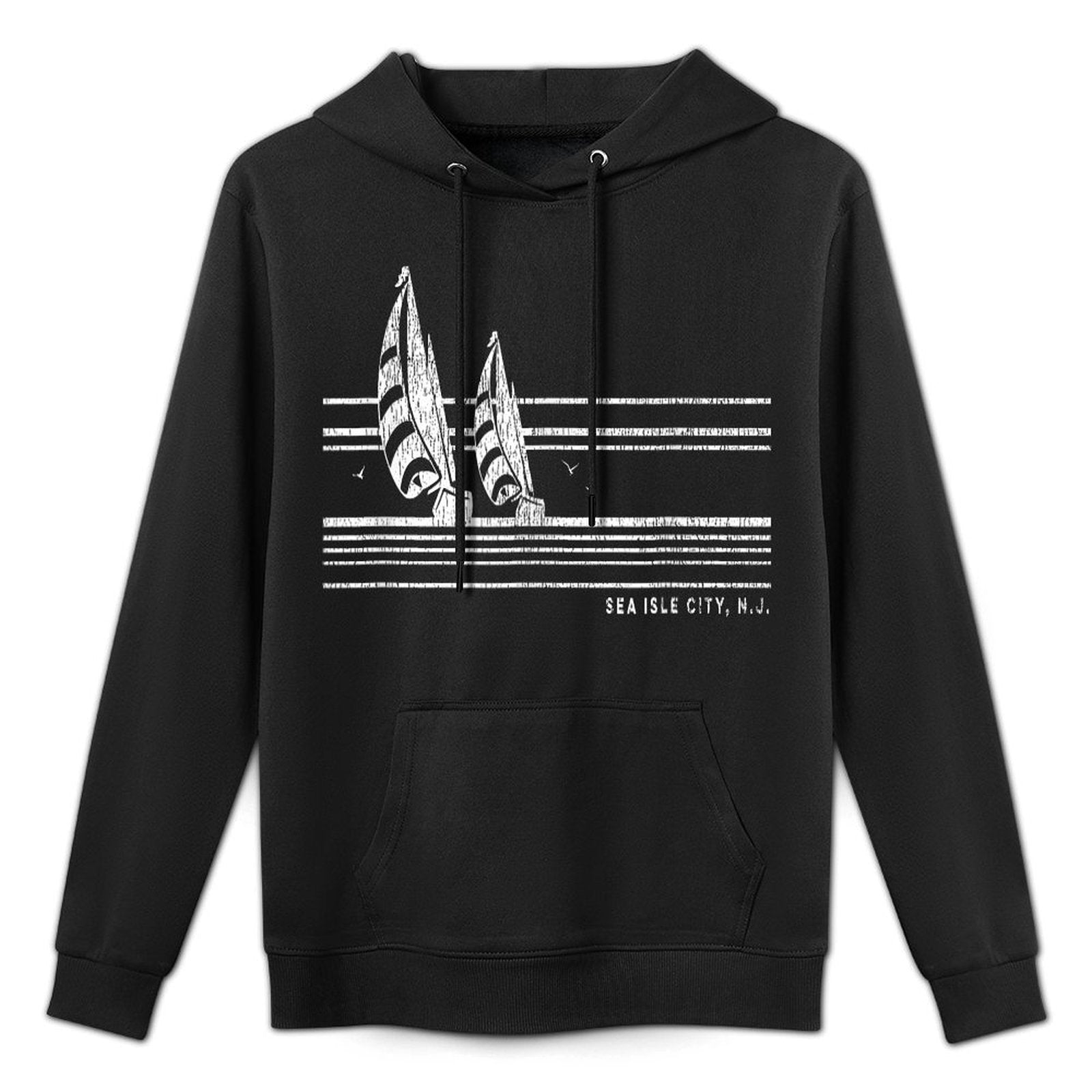 Sea Isle City NJ Vintage Sailing 70s Nautical Sailboat Shrink-Resistant Hoodie