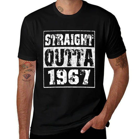 Straight Outta 1967 Funny Gangster 50th Birthday  Fade-proof Color T-Shirt