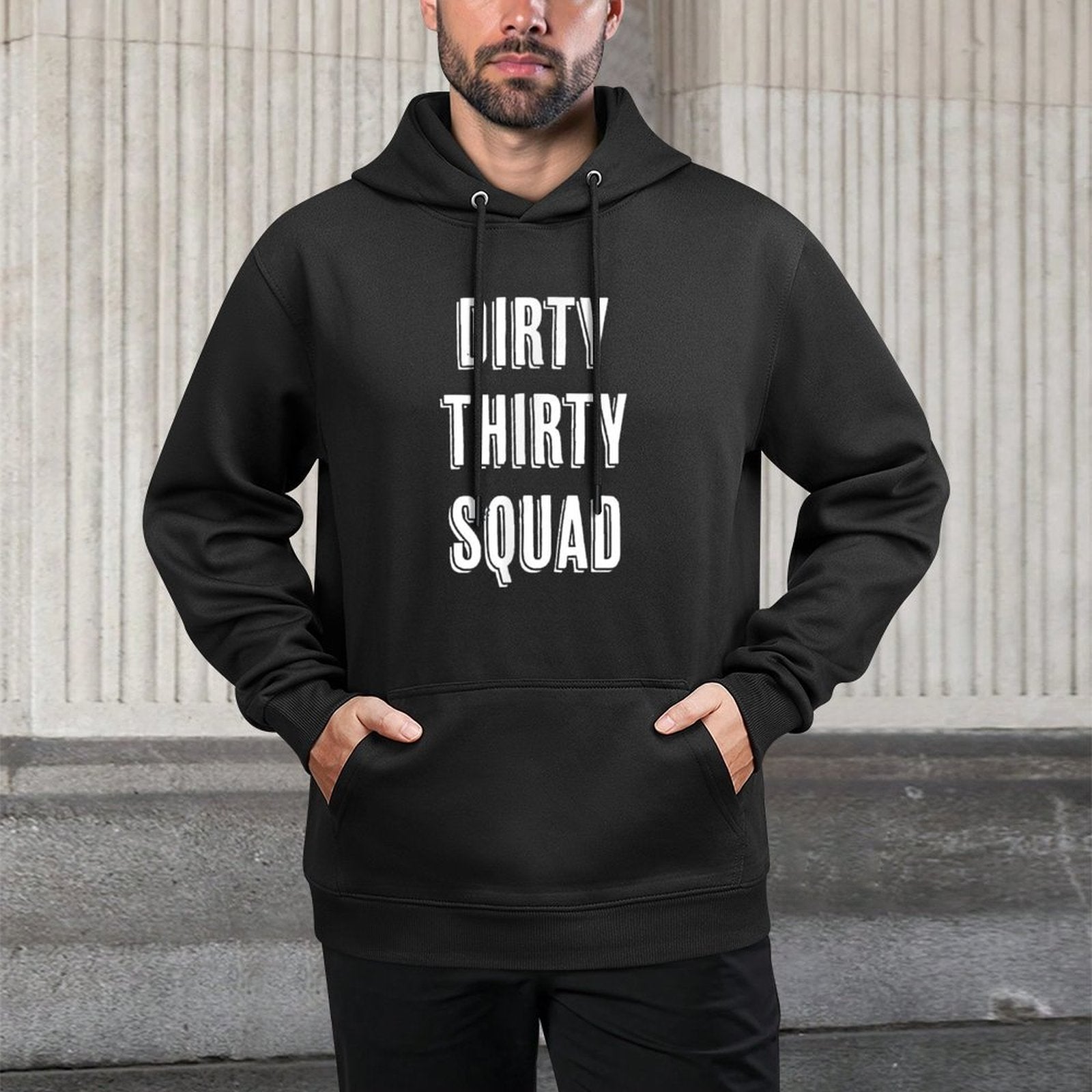 Dirty Thirty Squad - Funny 30 Year Old Birthday Gift Kangaroo Pocket Hoodie