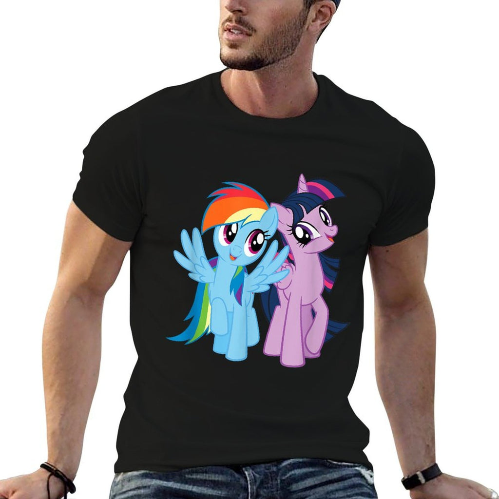 My Little Pony Rainbow Dash And Twilight Sparkle  Slim-fit Cut T-Shirt