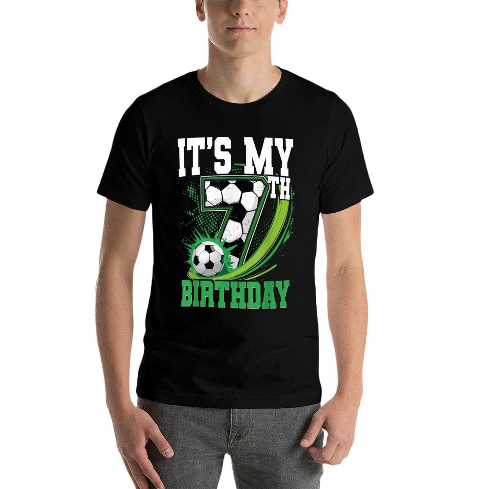 It's My 7th Birthday Soccer Ball  Trendy Pattern T-Shirt