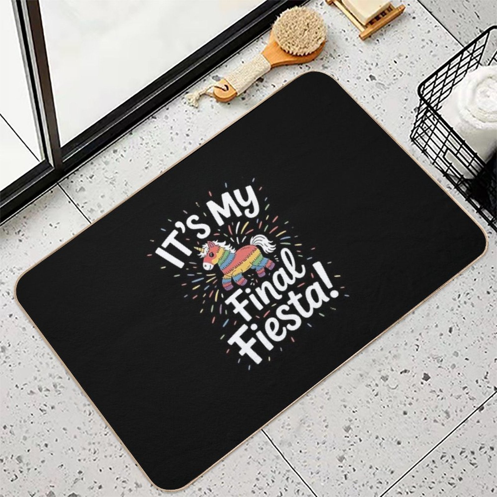 Final Fiesta Bride Bachelorette Party Pinata  Repositionable Bath Mat