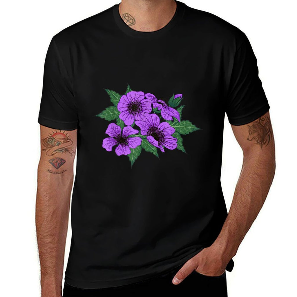 Purple Petunia Flower Botanical Art  Vintage-inspired T-Shirt
