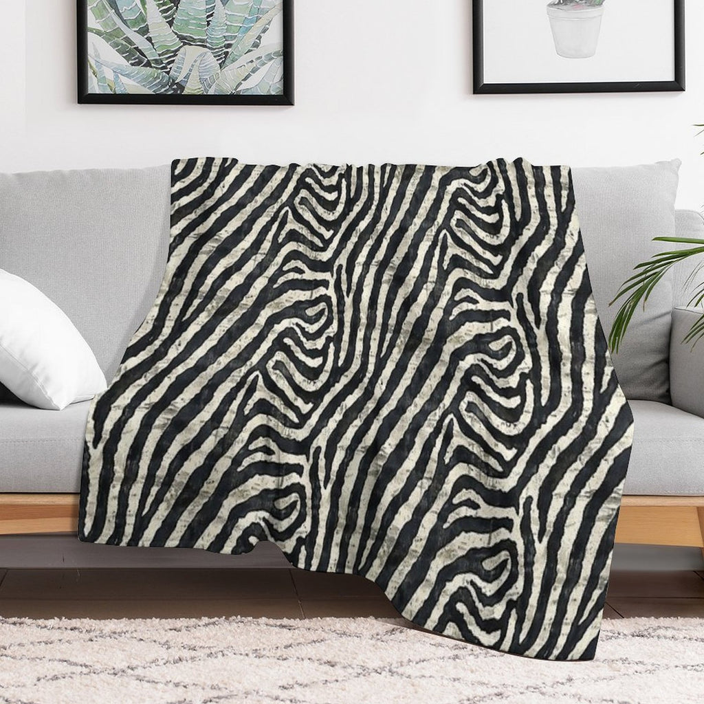 Bold Black And White Animal Stripes Anti-pilling Throw Blanket