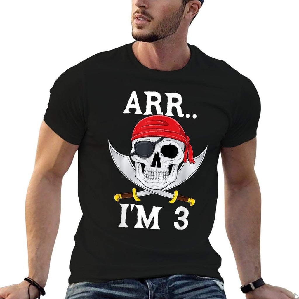 Arr Im 3 Awesome Pirate 3rd Birthday Boys Kids 3 Year Old  Relaxed-fit T-Shirt