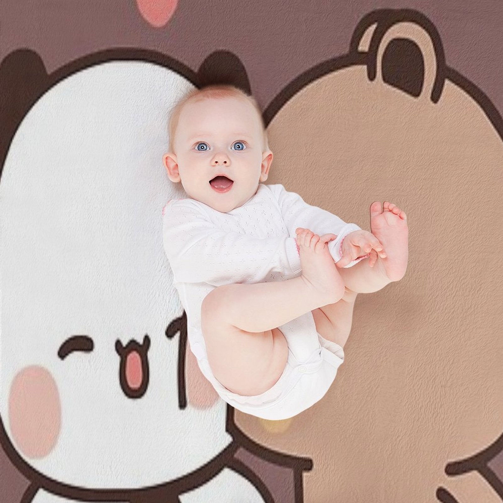 Love Kiss from DuDu Bear to BuBu Panda❤️ Quick-dry Throw Blanket