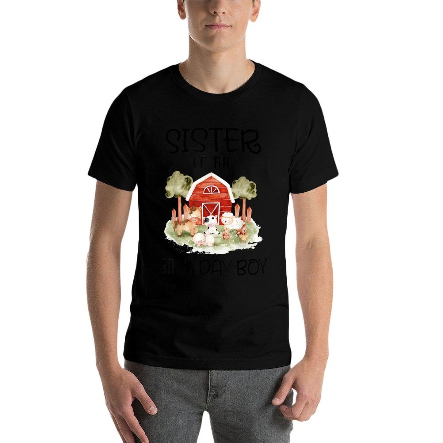 Sister of The Birthday For Boy Barnyard Farm Animals Party  Breathable T-Shirt