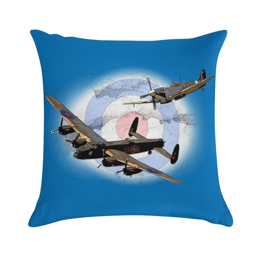 SPITFIRE AND LANCASTER Aircraft Soft Home Decor Throw Pillow